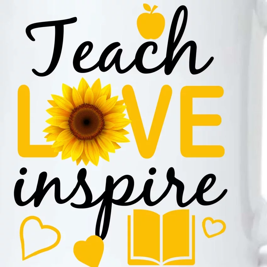 Teach Love And Inspire Sunflower Black Color Changing Mug