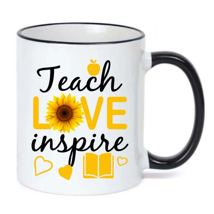 Teach Love And Inspire Sunflower Black Color Changing Mug