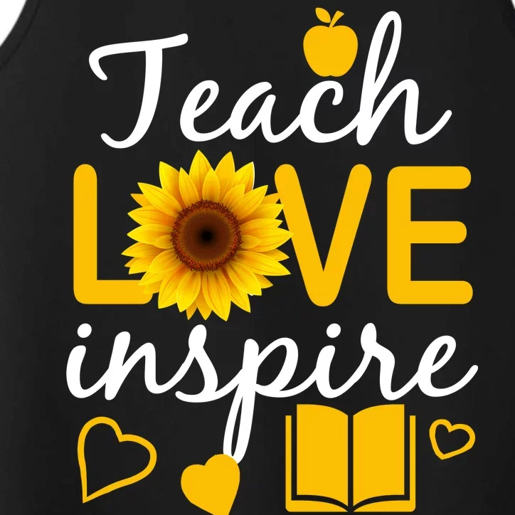 Teach Love And Inspire Sunflower Performance Tank