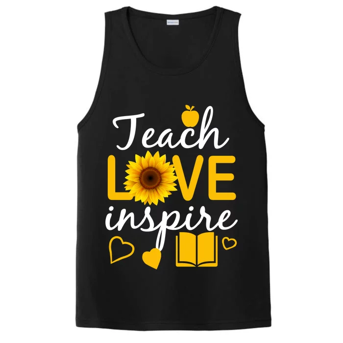 Teach Love And Inspire Sunflower Performance Tank