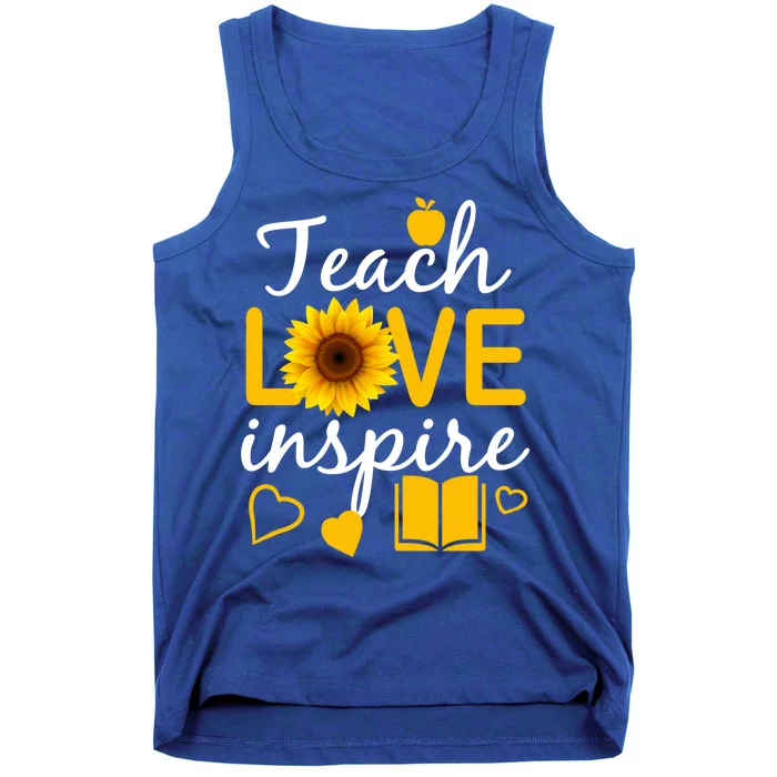 Teach Love And Inspire Sunflower Tank Top