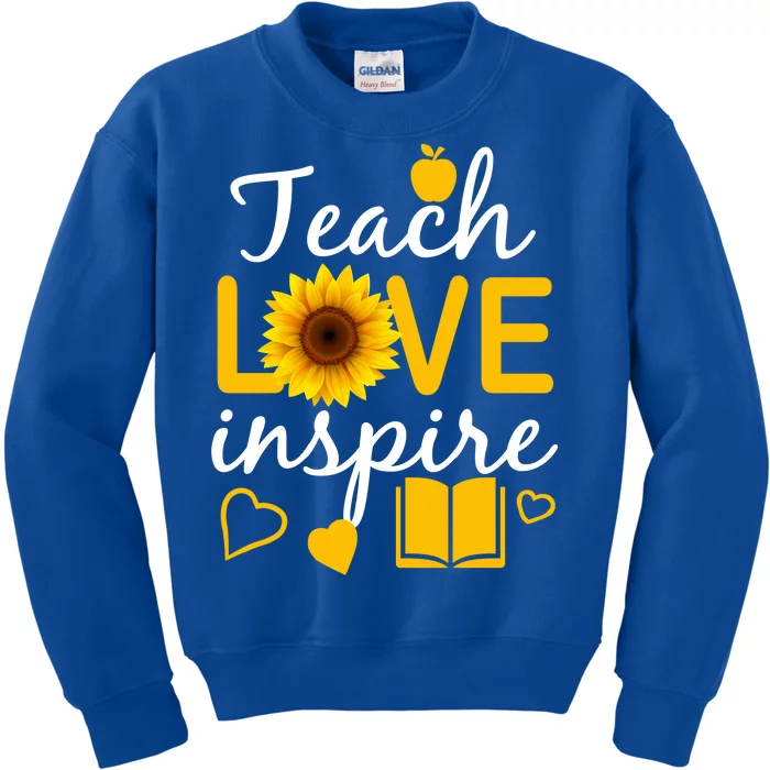 Teach Love And Inspire Sunflower Kids Sweatshirt