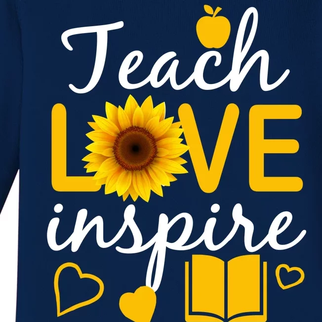 Teach Love And Inspire Sunflower Baby Long Sleeve Bodysuit