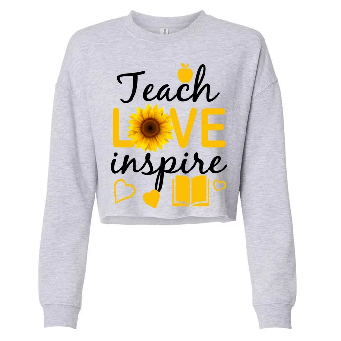 Teach Love And Inspire Sunflower Cropped Pullover Crew