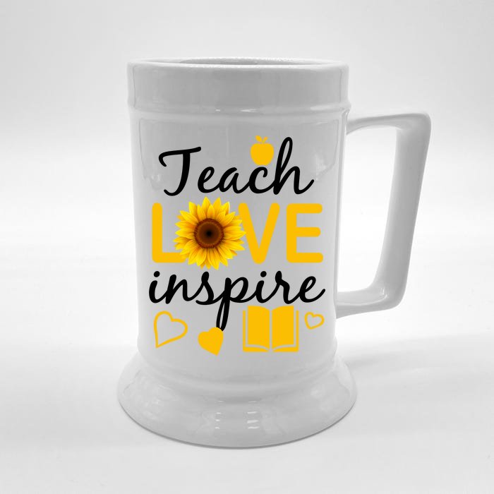 Teach Love And Inspire Sunflower Front & Back Beer Stein