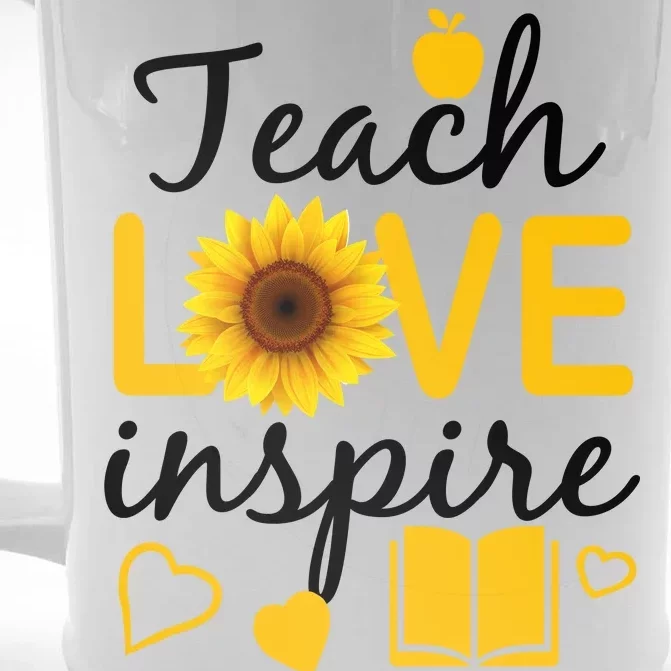 Teach Love And Inspire Sunflower Front & Back Beer Stein