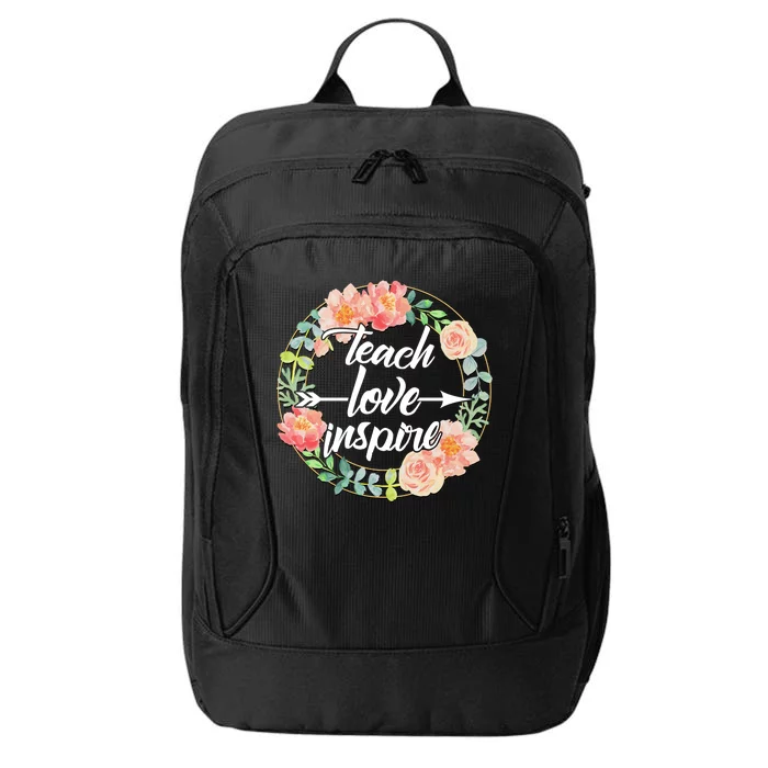 Teach Love Inspire Flower Wreath City Backpack