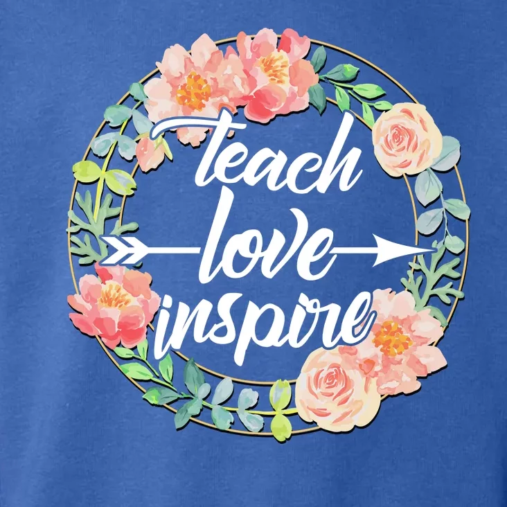 Teach Love Inspire Flower Wreath Toddler Hoodie