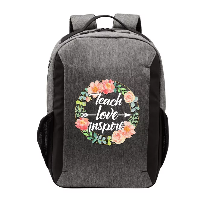 Teach Love Inspire Flower Wreath Vector Backpack