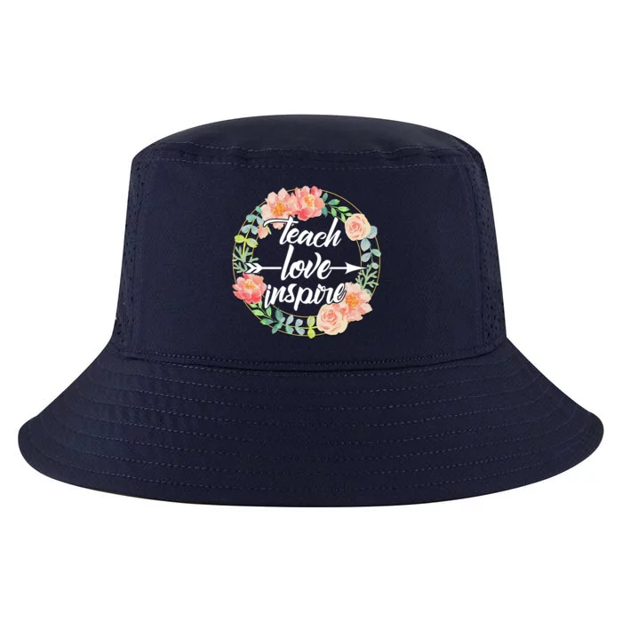 Teach Love Inspire Flower Wreath Cool Comfort Performance Bucket Hat