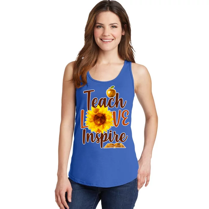 Teach Love Inspire Golden Sunflower Ladies Essential Tank