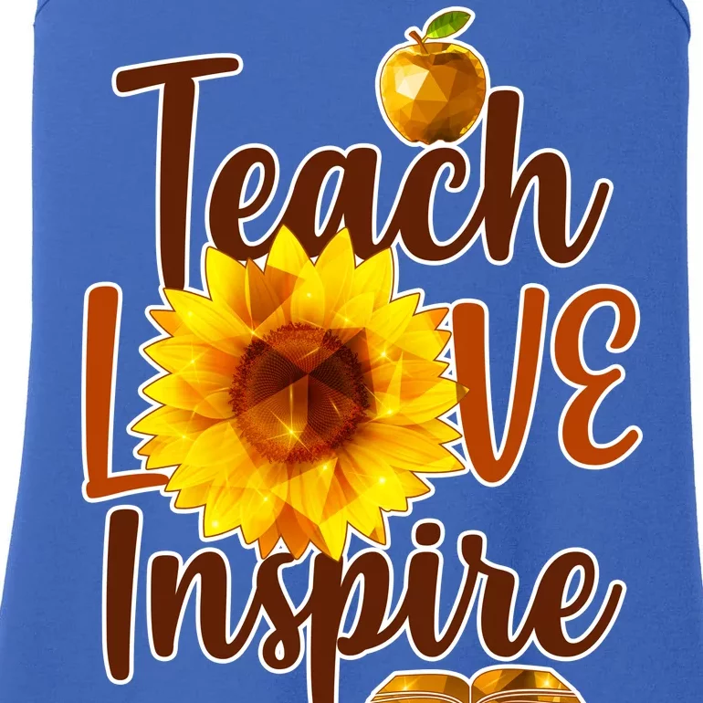 Teach Love Inspire Golden Sunflower Ladies Essential Tank