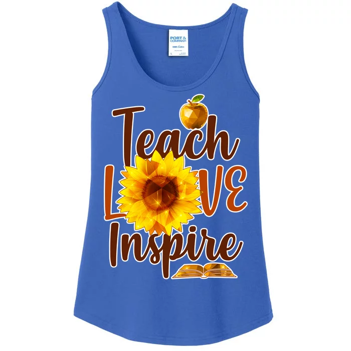 Teach Love Inspire Golden Sunflower Ladies Essential Tank