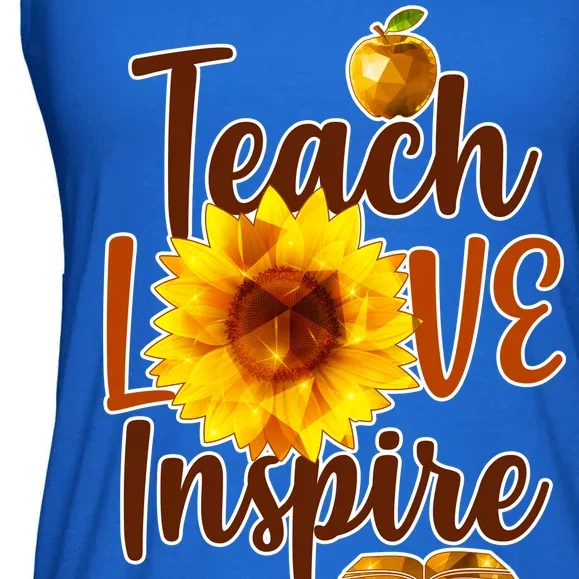 Teach Love Inspire Golden Sunflower Ladies Essential Flowy Tank