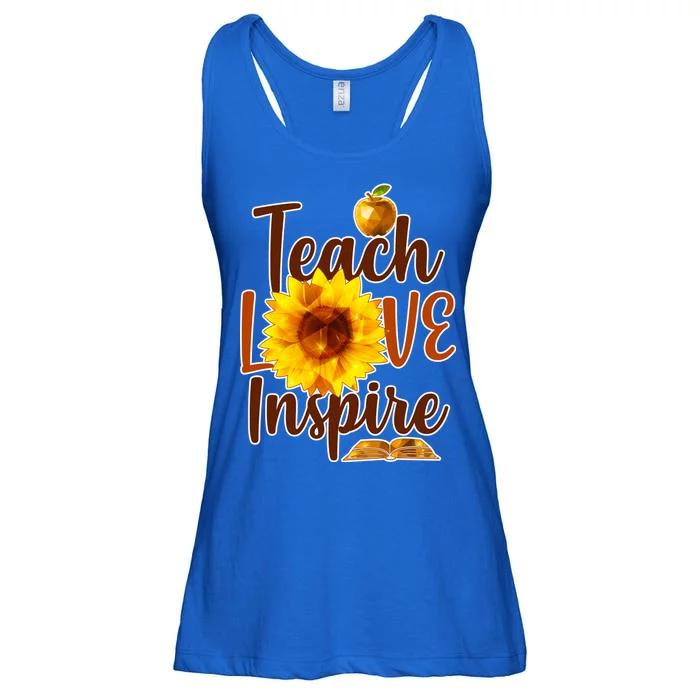 Teach Love Inspire Golden Sunflower Ladies Essential Flowy Tank