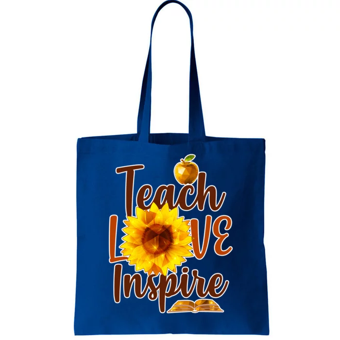 Teach Love Inspire Golden Sunflower Tote Bag