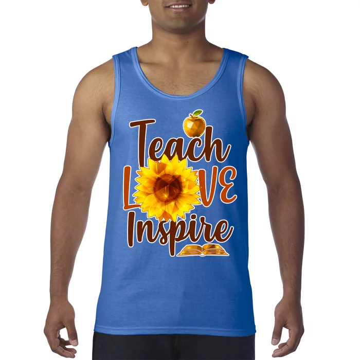 Teach Love Inspire Golden Sunflower Tank Top