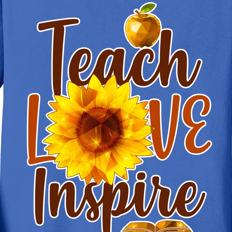 Teach Love Inspire Golden Sunflower Kids Long Sleeve Shirt