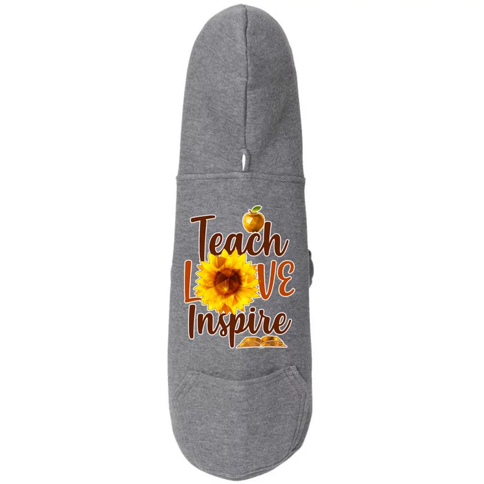 Teach Love Inspire Golden Sunflower Doggie 3-End Fleece Hoodie