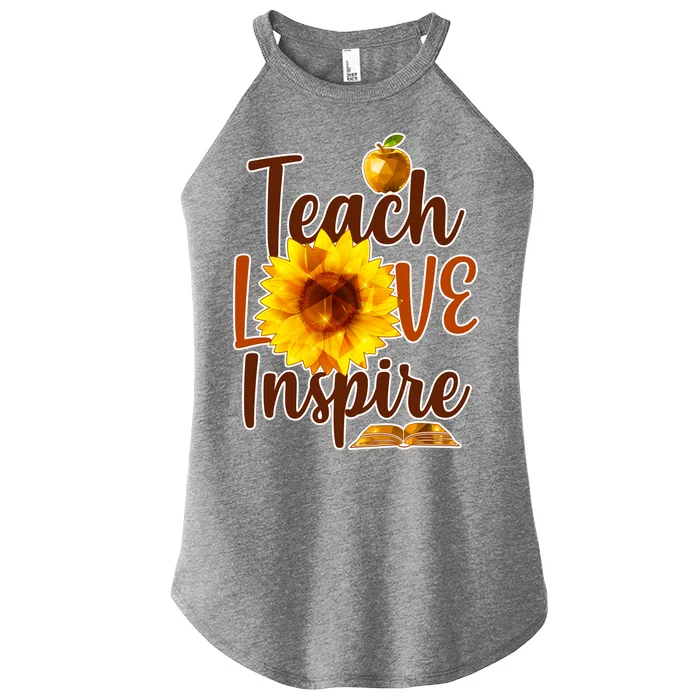 Teach Love Inspire Golden Sunflower Women’s Perfect Tri Rocker Tank