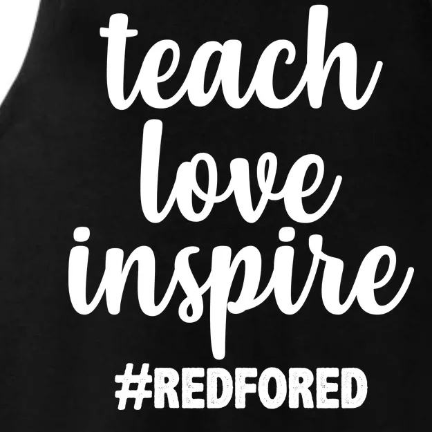 Teach Love Inspire Red For Ed Ladies Tri-Blend Wicking Tank