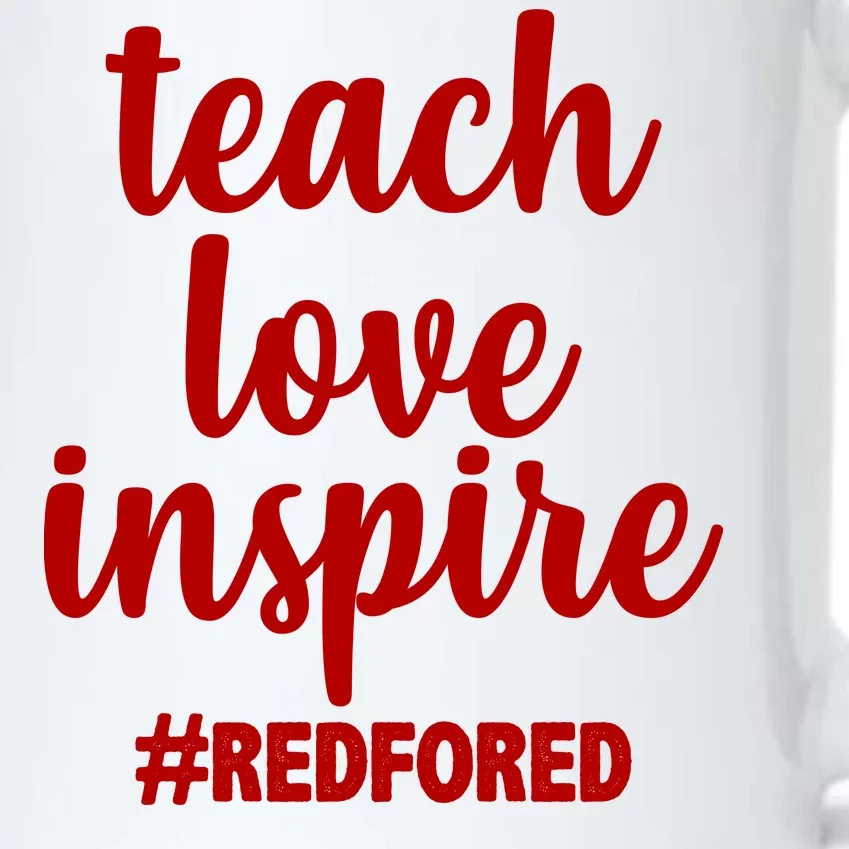 Teach Love Inspire Red For Ed Black Color Changing Mug