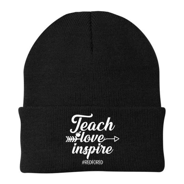 Teach Love Inspire Red For Ed1 Knit Cap Winter Beanie