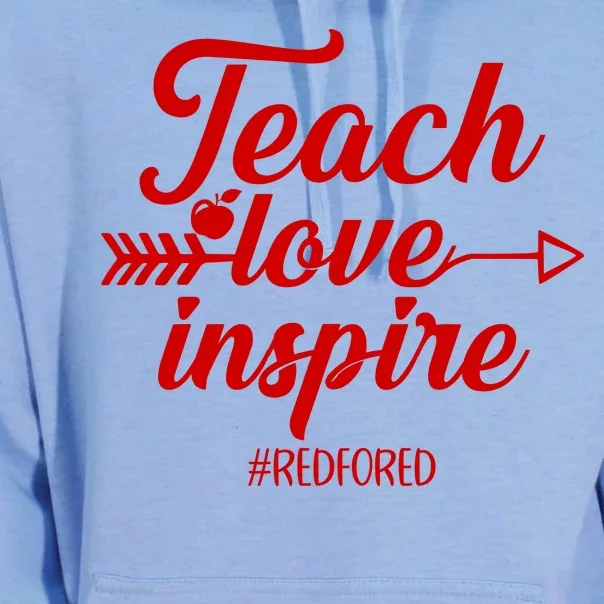 Teach Love Inspire Red For Ed1 Unisex Surf Hoodie