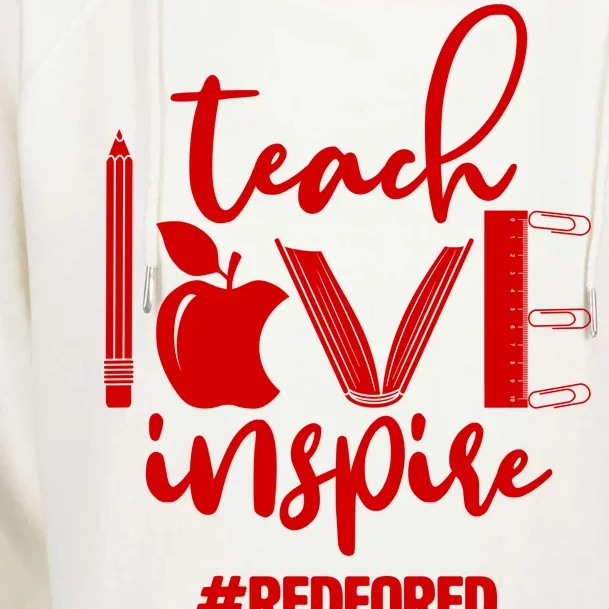 Teach Love Inspire #REDFORED Womens Funnel Neck Pullover Hood