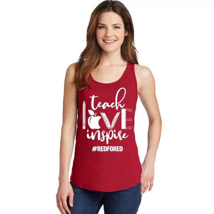 Teach Love Inspire #REDFORED Ladies Essential Tank