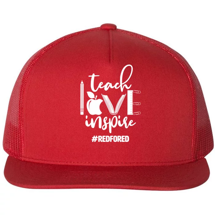 Teach Love Inspire #REDFORED Flat Bill Trucker Hat