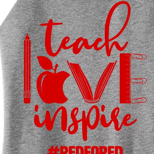 Teach Love Inspire #REDFORED Women’s Perfect Tri Rocker Tank