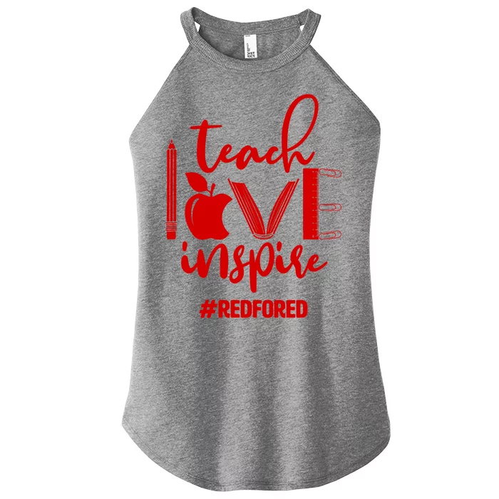 Teach Love Inspire #REDFORED Women’s Perfect Tri Rocker Tank