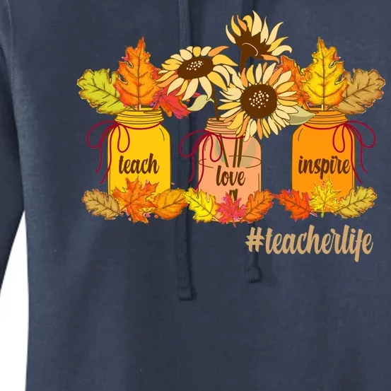 Teach Love Inspire Teacher Life Autumn season Women's Pullover Hoodie