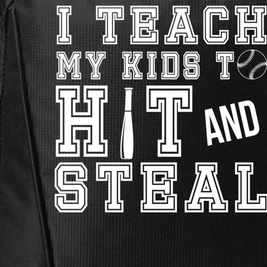 Teach My Kids To Hit And Steal Baseball City Backpack