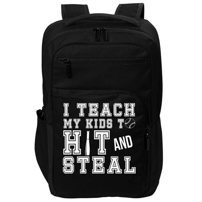 Teach My Kids To Hit And Steal Baseball Impact Tech Backpack