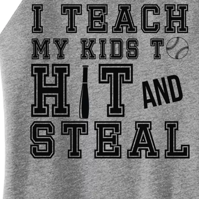 Teach My Kids To Hit And Steal Baseball Women’s Perfect Tri Rocker Tank