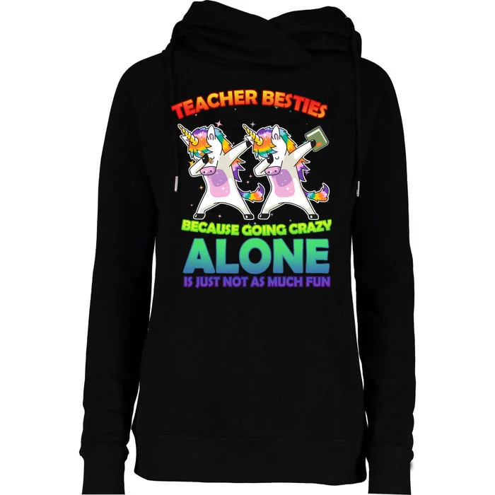 Teacher Besties Womens Funnel Neck Pullover Hood