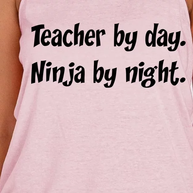 Teacher By Day Ninja By Night Women's Knotted Racerback Tank