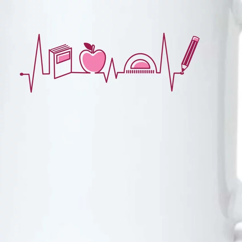 Teacher Heartbeat Black Color Changing Mug