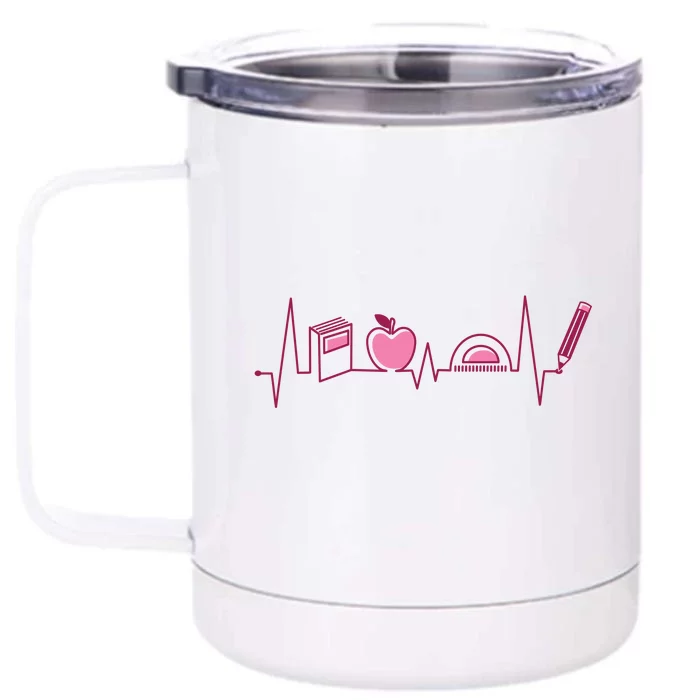 Teacher Heartbeat Front & Back 12oz Stainless Steel Tumbler Cup