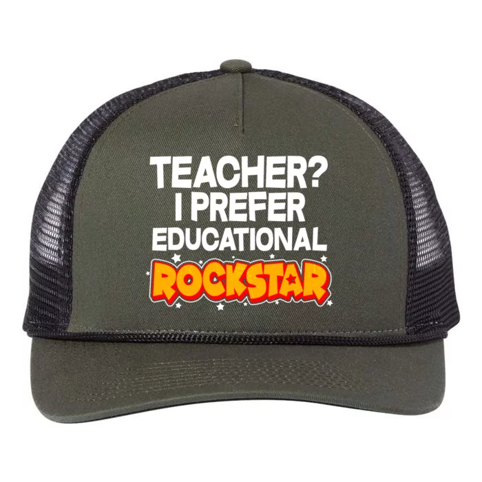 Teacher? I Prefer Educational Rockstar Retro Rope Trucker Hat Cap