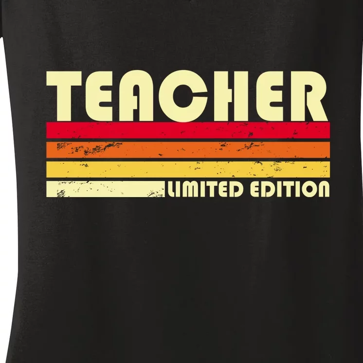 Teacher Limited Edition Retro Style Women's V-Neck T-Shirt