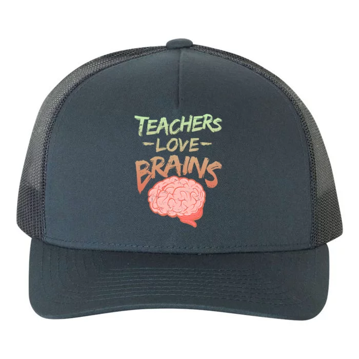 Teacher Loves Brains Yupoong Adult 5-Panel Trucker Hat