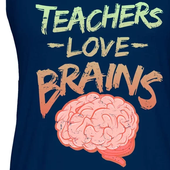 Teacher Loves Brains Ladies Essential Flowy Tank