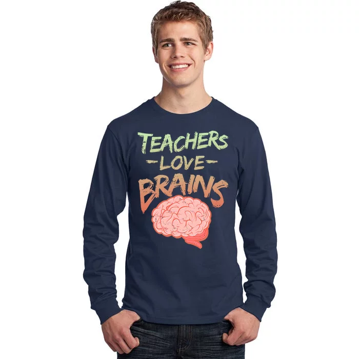 Teacher Loves Brains Tall Long Sleeve T-Shirt