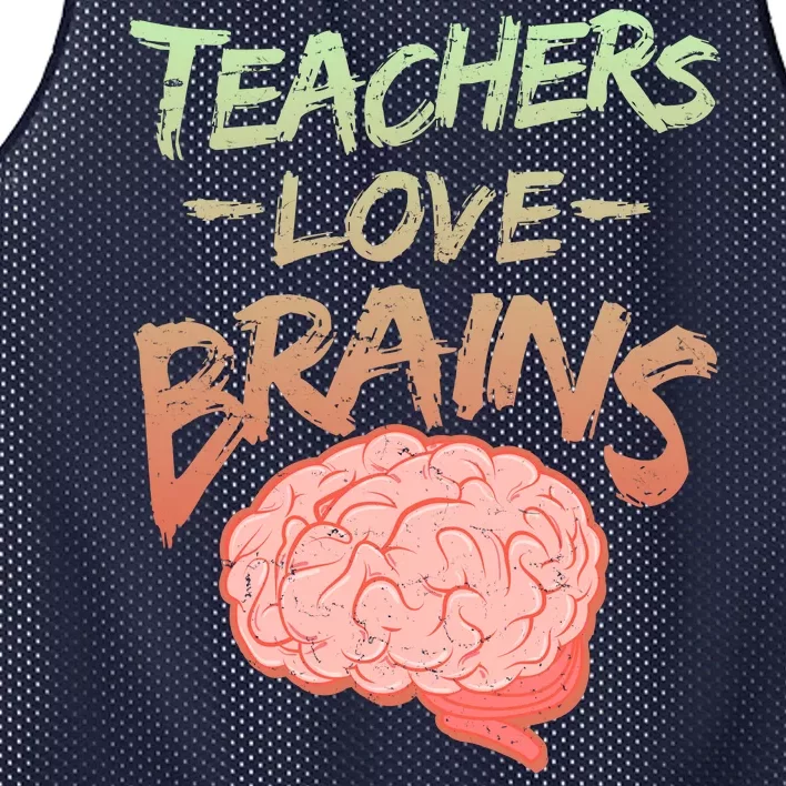 Teacher Loves Brains Mesh Reversible Basketball Jersey Tank