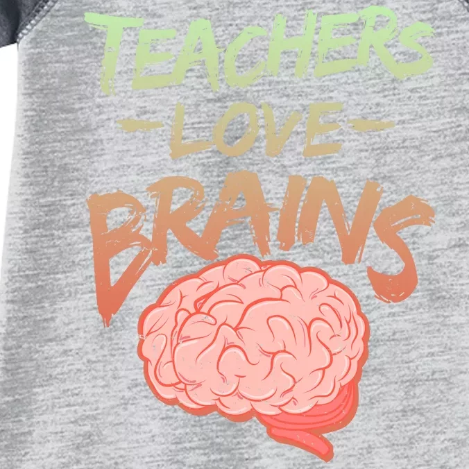 Teacher Loves Brains Infant Baby Jersey Bodysuit