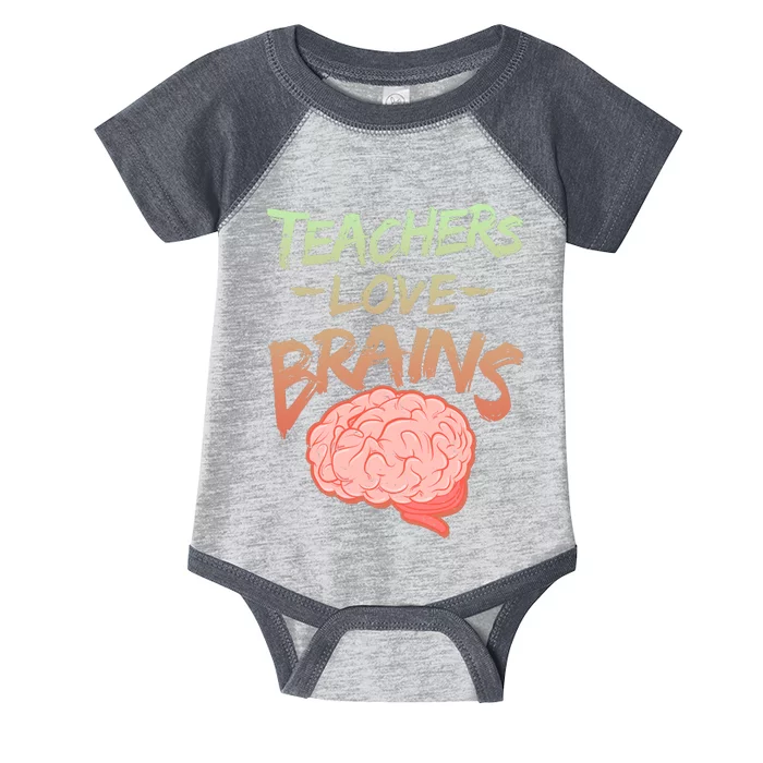 Teacher Loves Brains Infant Baby Jersey Bodysuit