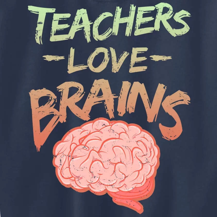 Teacher Loves Brains Kids Sweatshirt